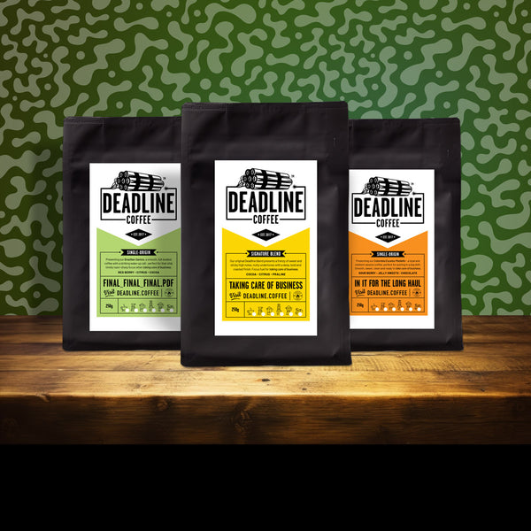 The Deadline Coffee three-pack bundle