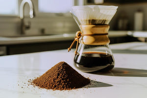 Medium-coarse grind coffee for Chemex and clever dripper