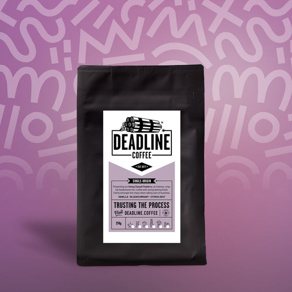 A bag of Deadline Coffee's Trusting The Process single-origin coffee