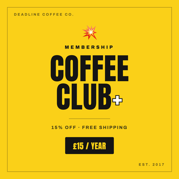 Deadline Coffee Club+ Membership card